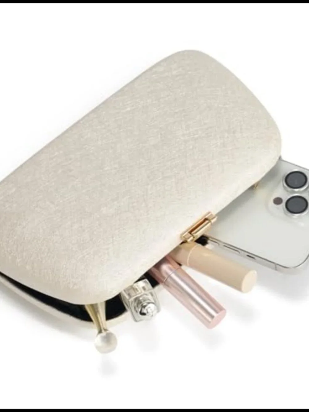 SWEETV Glitter Hard Shell Evening Clutch with Detachable Chain Strap